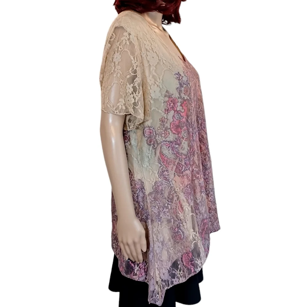 Brittany Black Boho Lace Top - Size 1X - Picture 5 of 11